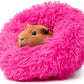 Paw Inspired Furr-O Burrowing Pet Bed with Zip-On Spandex and Fleece Bottoms for Guinea Pigs and Other Small Animals, Cozy Carrier, Hideout Enrichment Toy, Cage Accessories (Pink)