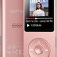 AGPTEK A02 MP3 Player with Bluetooth 5.3, 1.8 inch Screen Portable Music Player with Speaker, FM Radio, Voice Recorder, Supports Expanded Up to 128GB(Rose Gold, 32GB)