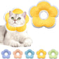 Cat Cone Collar Soft, Waterproof Cats Cones to Stop Licking After Surgery, Adjustable Soft Elizabeth Cats Collars for Wound Healing, Flower Shape Cat Recovery Collar (Yellow, Medium)