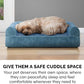 Furhaven Orthopedic Dog Bed for Large/Medium Dogs w/ Removable Bolsters & Washable Cover, For Dogs Up to 55 lbs - Faux Fur & Velvet Sofa - Harbor Blue, Large