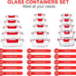 30 Pieces Glass Food Storage Containers Set, Glass Meal Prep Containers Set with Snap Locking Lids, Airtight Glass Lunch Containers, Microwave, Oven, Freezer & Dishwasher, Red