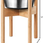 Dog Bowl Stand for Large Dogs - Raises Feeders and Bowls to 12-inch High, Expandable Sideways, Compatible to Various Sizes of Slow Feeders, Water Dishes and Fountains - Bamboo