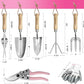 WORKPRO 8-Piece Pink Garden Tool Set, Stainless Steel Gardening Tools with Wood Handle, Including Garden Tote, Gloves, Trowel, Hand Weeder, Cultivator and More, Gardening Gifts For Women - Pink Ribbon