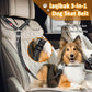 Removable Dog Seat Belt Harness for Car, 3 in 1 Pet Dog Car Seatbelt Leash, Retractable Restraint Secures to Vehicle Headrest & Adjustable Reflective Bungee Dog Seatbelt Tether, Black
