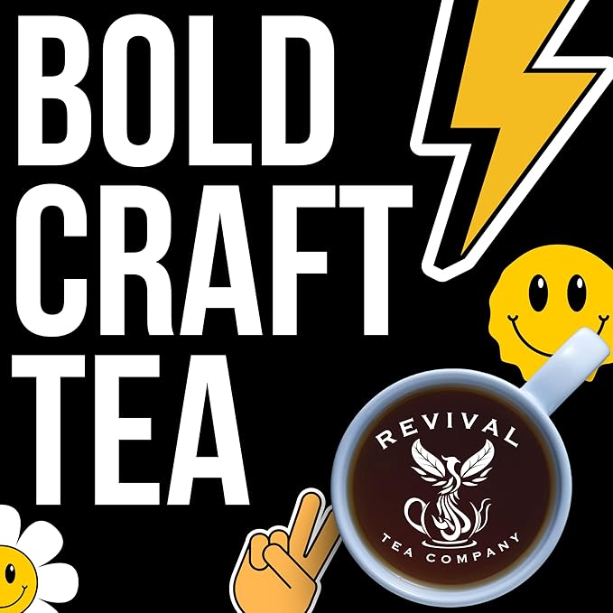 Revival Tea Company Blueberry Green Tea - Green Tea Blend with Natural Blueberry Flavor - 24 Tea Bags