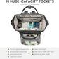 LOVEVOOK Diaper Bag Backpack, Baby Bag with Changing Station, Large Diaper Backpack for Moms Dads, Waterproof Leather Accents Baby Boy and Girl Bag for Travel Baby Essentials, Black
