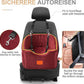 Dog Car Seat for Small Dogs, Memory Foam Booster Dog Seat for Dogs up to 35 lbs, Elevated Pet Car Seat, Travel Safety Pet Seat with Washable Removable Cover, Storage Pockets (Red)
