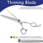 7'' Dog Grooming Scissors CNC 440C Blades Sharp and Durable Polished Thinning Dog Shears with Blue Diamond Adustable Screws Easy to Use for Groomer and Home User