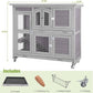 GUTINNEEN Guinea Pig Cage 2 Story Indoor Rabbit Hutch Outdoor Bunny House with Wheels and Leakproof Tray 47" L