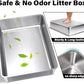 XXXL Stainless Steel Cat Litter Box -Extra Large 28"x20"x6" Metal Litter Box High Sides for Big Cats&Multiple Cats, Cat Litters Boxes Easy to Clean, No Odor, Anti-Urine Leakage