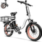 Foldable Electric Bike for Adults, Peak 1000W Brushless Motor 30MPH 70Miles City Commuter Ebike, 48V 20AH Lithium Battery, 20" Fat Tire 7-Speed E-Bicycle with Front Suspension Colourful LCD Display