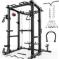 Sportsroyals Power Cage,1600lbs Multi-Function Power Rack with Adjustable Cable Crossover System and More Training Attachment, Weight Cage for Home Gym