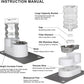 RIZZARI Pet Waterer Gravity Dispenser: White 7L Raised Bowl Feeder - Stainless Steel Anti-Leak Design - for Cats/Dogs Travel