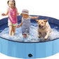 Foldable Dog Bath Swimming Pool Plastic Kiddie Pool Professional Tub Collapsible Grooming Bathtub for Pets Kids Baby and Toddler, 55 x 12 Inches Blue