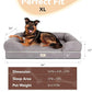 Friends Forever X-Large Dog Bed, Orthopedic Dog Sofa Memory Foam Mattress, Calming Dog Couch Bed, Wall Rim Pillow, Water Resistant Liner, Washable Cover, Non-Slip Bottom, Chester, X-Large Grey