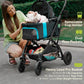 Dog Stroller, Cat Strollers, 5-in-1 Pet Stroller with Detachable Waterproof Carrier for Small/Medium Dogs Cats up to 55lbs, All-in-One Fold Without Detaching Carrier for Dogs Cats 10 lbs to 55 lbs
