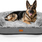 Dog Beds for Jumbo Dogs, 47.5"x35"x7.6", Removable and Washable Cover, Raised Reboundable Edges, Non Slip Bottom, Extra Big Size, Orthopedic Oval Memory Foam Pet Bedding, Indoor