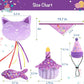 BINGPET Cat Birthday Catnip Toys for Indoor Cats,Cat Birthday Hat,Bandana and Cat Birthday Cake Interactive Plush Kitten Chew Toys,Cute Fish,Balloon Toys with Crinkle Paper and Catnip Inside(Purple)