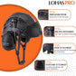 LOHASPRO Arborist Forestry Helmet Safety Hard Hat with Visor and Ear Muffs Carbon Fiber Hard Hat for Logging Chainsaw Helmet Mowing(Black Graphite Pattern with Smoked Visor+Earmuffs)