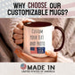 Ship Next Day Custom Mug Design Your Own Photo Text Personalized Picture Gifts for Women Men Customized Gifts Idea Personalized Coffee Mugs 15oz Dark Red Handle