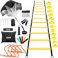 GHB Agility Ladder,Football Training Equipment Set,4 Agility Hurdles, 20 feet12 Rungs Speed Ladder,12 Disc Cones,Resistance Parachute, Jump Rope, 5 Resistance Bands