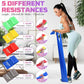 5 Pcs Resistance Bands, Professional Exercise Bands Elastic Stretch Bands for Fitness Yoga Pilates Stretching Strength Training, Workout Bands for Women and Men Home Gym