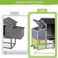 COZIWOW 82" Large Wooden Chicken Coop, Outdoor Rabbit Hutch, Guinea Pig Pet House with Wheels, Sunshine Board, Asphalt Roof, Ramp, Openable Top, Door, Window, Pull-Out Tray, Indoor Bunny Cage (Gray)