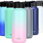 DRINCO Stainless Steel Water Bottle Spout Lid Vacuum Insulated Double Wall Water Bottle Wide Mouth (40oz 32oz 22oz 18oz 14oz) Leak Proof Keeps Cold or Hot (32 oz, 32oz Macaron)
