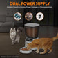 Automatic Cat Feeder, Cat Food Dispenser with Stainless Steel Bowl, Timed Portion Control 20 Portions 6 Meals Per Day, Voice Recorder, Dual Power Supply for Small Dogs (White)