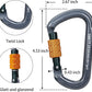 SOB Auto Locking Climbing Carabiner Clips,Heavy Duty Asymmetrical Carabiner Connector Used for Rappelling Gear Rescue Outdoor Projects Dog Leash