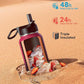 Water Bottle 32 oz Insulated with Straw, Coolflask Stainless Steel Metal 3 Lids Water Flask Wide Mouth for Sports or Office, Non-BPA Keep Cold Up to 48 Hrs or Hot Up to 24 Hrs, Ombre Wine/Navy