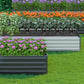 MGNO 2pcs 10x3x1FT Galvanized Raised Garden Bed-Outdoor Planter Box for Vegetables-Metal Garden Bed,Rectangle Planting Box for Herb,Flower,Black