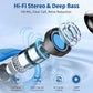 Wireless Earbuds, 2025 Bluetooth 5.4 Headphones Sport, Bluetooth Earbuds with ENC Noise Canceling Mic, 50H Stereo Wireless Headphones IP7 Waterproof with Earhooks, Dual LED Display for Workout/Running