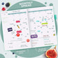 Clever Fox Wellness Planner - Weekly & Daily Health and Wellness Log, Food Journal & Meal Planner Diary for Calorie Counting, Notebook for Medical Condition Tracking, A5-Sized - Turquoise