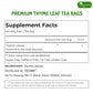 TOG999, Premium 120 Thyme Leaf Tea Bags, 100% Natural & Pure Thyme Leaves. Loose Leaf Thyme Herbal Tea. Thyme Leaf Tea. No Sugar, No Caffeine, No Gluten, Vegan.