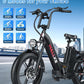 W Wallke H7 AWD Dual Motor Electric Bike for Adult, 48V 60Ah/40Ah Removable Battery, Long Range 32-34MPH Fast Ebike, 20" Fat Tire Mountain Offroad All Terrain Full Suspension E-Bicycle, UL2849 List