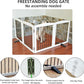 Freestanding Panel Dog Gate for Indoor, Doorways, Stairs, or Hallways - Foldable Wooden Pet Fence With Support Feet - 24" Height, 4 Panels, White