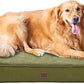 EHEYCIGA Orthopedic Dog Beds for Extra Large Dogs 44x32Inch, Waterproof Memory Foam XL Pet Bed with Sides, Non-Slip and Egg-Crate Foam Big Dog Couch Bed with Washable Removable Cover, Olive Green