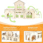 Extra Large Bunny Castle Hideout, Wooden Bunny House and Hideouts Detachable Rabbits Hideaway, Indoor Rabbit Castles Sturdy Small Animal Play Hideaway Hut for Rabbits, Guinea Pigs, Chinchillas