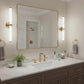24x32 Inch Brass Bathroom Mirror for Wall, Aluminum Frame Rectangle Rectangular Vanity Mirror, Modern Large for Bedroom, Living Room, Horizontal or Vertical