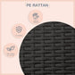 PawHut Wicker Dog House Outdoor with Canopy, Rattan Dog Bed with Water-Resistant Cushion, Raised Dog Bed for Small, Medium Dogs up to 66 lbs, 19.75" in Length, Brown Wicker, Blue Cushion