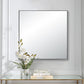 28x28 Inch Black Bathroom Mirror for Wall, Aluminum Frame Rectangle Rectangular Vanity Mirror, Modern Large for Bedroom, Living Room, Horizontal or Vertical