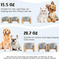 SPUNKYJUNKY 15° Slanted Ceramic Dog and Cat Bowl with Wooden Stand, Tilted Bulldog Food and Water Bowl No Slip Non-Spill for Cats Medium Dogs Big Face Pets 13.5 OZ (1.7 Cups, Grey × 2)