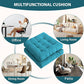 Tiita Square Outdoor Cushions Floor Pillow Thicken Tufted Seat Cushion for Adult Seating on Floor Yoga Meditation Living Room Balcony Office Indoor, Set of 2, 22x22 Inch, Blue