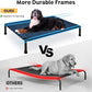 Veehoo Soft Plush Elevated Dog Bed, Raised Pet Cot with Heavy Duty Frame, Non-Slip Silicon Feet, Washable & Breathable Pet Cot for Indoor or Outdoor Use, 41" x 27", Navy Blue, CWC2432A