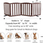 ZJSF Foldable Freestanding Indoor Dog Gate for House Wood Long Pet Gates Dog Fence for Stairs Puppy Gates for Hallways, Puppy Gate,Support Feet Included, Brown, 24 "Height-4 Panels