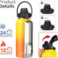Water Bottle Insulated 32oz 40oz 64oz 128oz Straw Lid Spout Lid & 3 Lids, Leak Proof, Vacuum Insulated,Stainless Steel Water Bottle Wide Mouth for Sports, Gym or Office