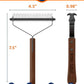 Extra Large 2-Sided Undercoat Rake for Dogs & Cats, Dog Brush for Shedding Remove Mats, Dematting Comb, Safe&Gentle Grooming Brush for German Shepherds Medium to Long-Haired Pets, Wooden Handle(Black)