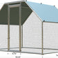 1.26’’ Large Metal Chicken Coop Walk in, Chicken Pen for Chickens, Outdoor Chicken Runs Coops Dog Kennel, Flat Roofed Chicken Runs for Yard with Anti-Ultraviolet Cover (9.2’L x6.2’W x6.4’H)