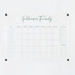 Personalized Clear Acrylic Calendar for Wall, Calendar Whiteboard for Wall, Dry Erase Wall Calendar, Wall Calendar Organizer System for Home (Cursive, Jade, 31"W x 23"H)